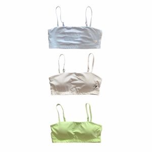 Three Gymshark Bandeau Sports Bras 🤍💙💚
